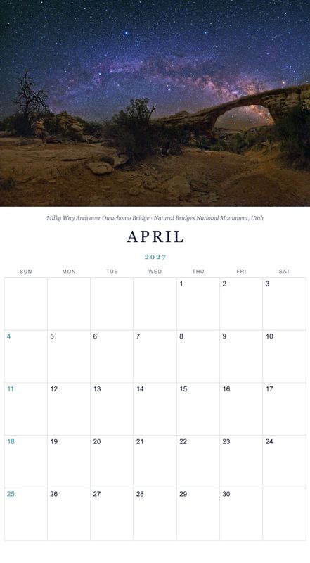 April: Milky Way Arch over Owachomo Bridge