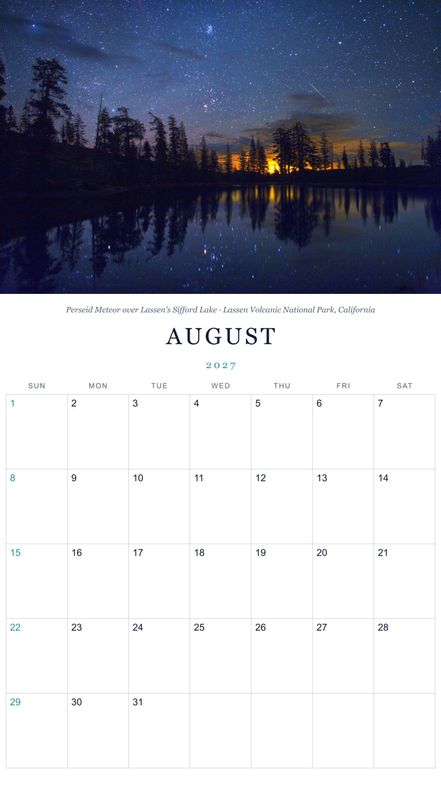 August: Perseid Meteor over Lassen's Sifford Lake