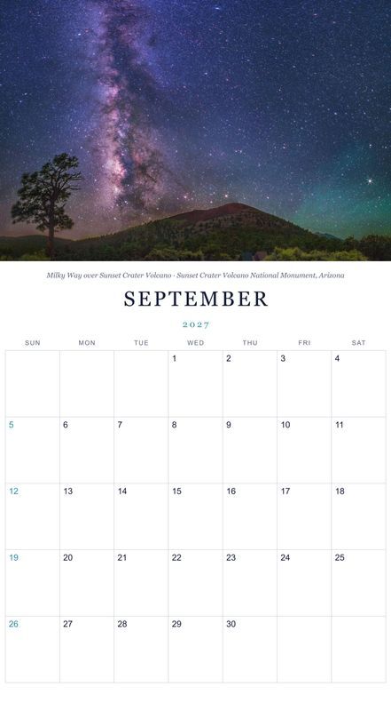 September: Milky Way over Sunset Crater Volcano