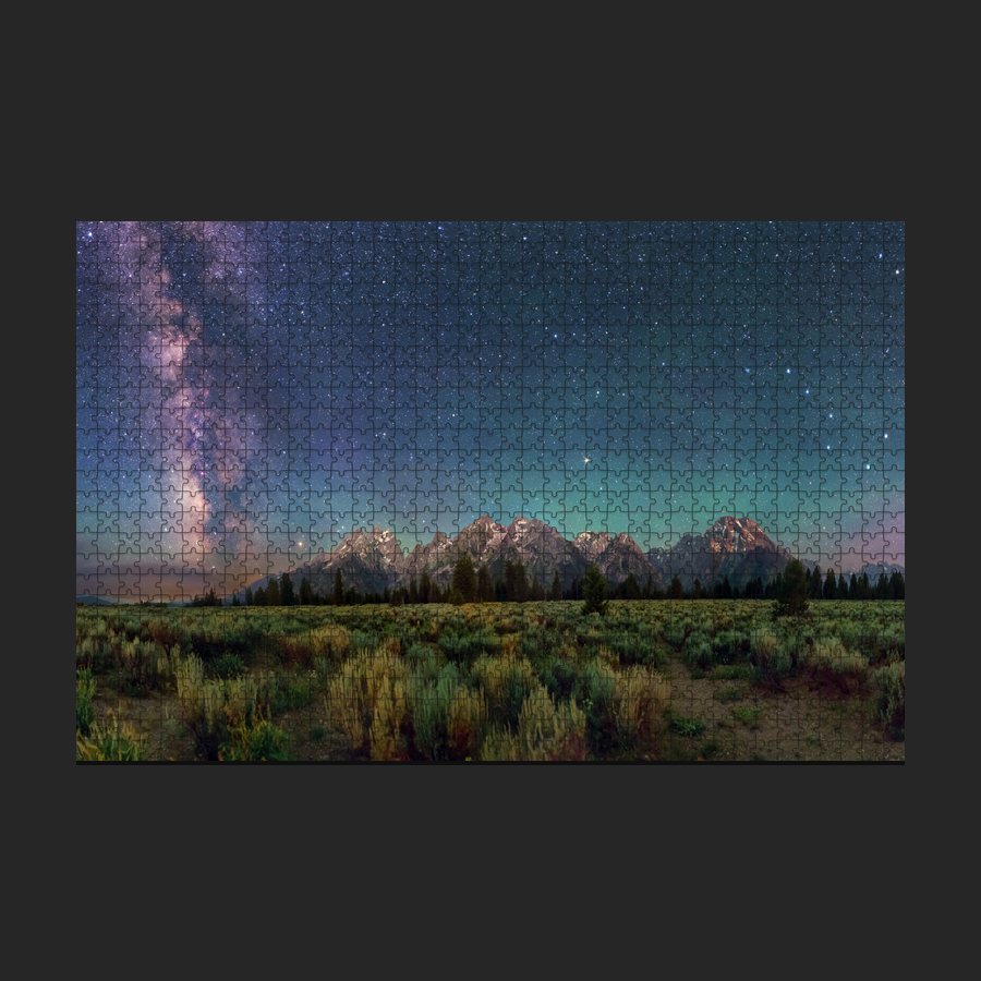 Milky Way and Big Dipper over Grand Teton Puzzle