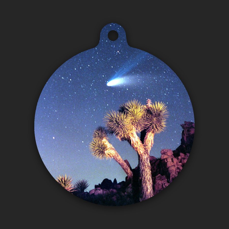 Comet Hale-Bopp over a Joshua Tree Ornament