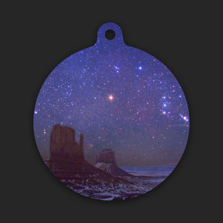 Mars and Orion Rising over Monument Valley Ornament