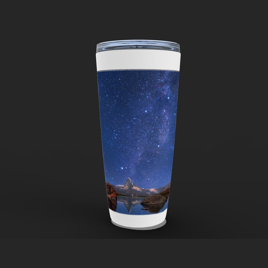 Matterhorn and the Milky Way Reflected in Stellisee Lake Tumbler